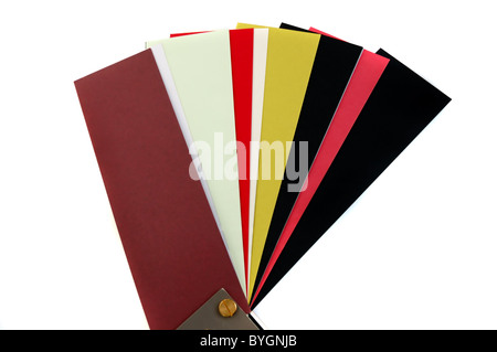 Farbfeld Leitfaden Papier auf weißem Hintergrund. Grafisches Gestaltungselement. Stockfoto