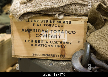 K-Ration Box von amerikanischen Lucky Strike Tabak Stockfoto