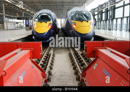 Speer-Hochgeschwindigkeitszug in St Pancras Stockfoto