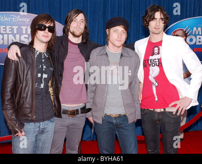 Die All-American Rejects Los-Angeles-Premiere von "Meet the Robinsons", gehalten am El Capitan Theater Los Angeles, Kalifornien- Stockfoto