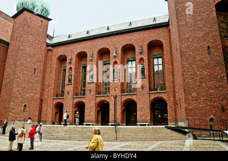 Rathaus von Stockholm gehört zu Schwedens vor allem Beispiele für "nationale Romantik" und wurde im Jahre 1923 eingeweiht Stockfoto