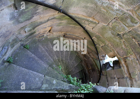 Wendeltreppe in Tutbury Castle in Derbyshire Stockfoto