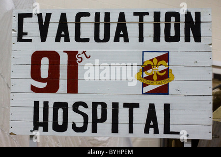 Melden Sie für Evakuierung Krankenhaus 91. in Deutschland Stockfoto