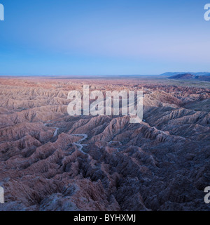 Blick von der Schrift Punkt über Borrego Badlands, Anza Borrego Desert State Park, Kalifornien Stockfoto