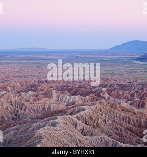 Blick von der Schrift Punkt über Borrego Badlands, Anza Borrego Desert State Park, Kalifornien Stockfoto