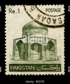 PAKISTAN-ca. 1970:A Stempel gedruckt in PAKISTAN zeigt Bild der Moschee ist ein Ort der Anbetung für Anhänger des Islam, ca. 1970. Stockfoto