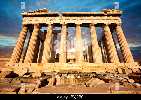 Der Parthenon Tempel antiken griechischen Tempel, die Akropolis von Athen in Griechenland. Stockfoto