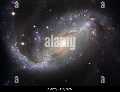 Hubble fängt blendend Galaxy This Hubble Space Telescope der NASA Blick auf die nahe gelegenen vergitterten Spiralgalaxie NGC 1672 enthüllt Stockfoto
