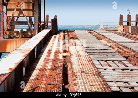 Rostigen alten Kai in Stanley, Tasmanien, Australien Stockfoto