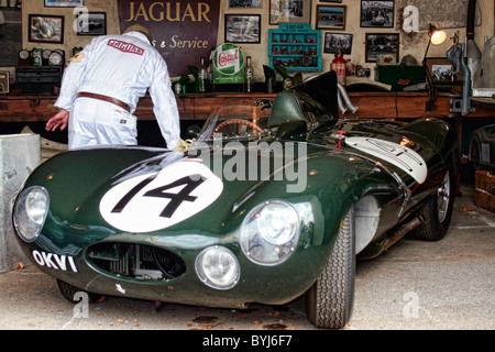 Jaguar OKV 1 Werke D-Type Rennwagen Baujahr 1954 Stockfoto