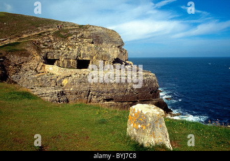 Tilly Laune Höhlen, einem ehemaligen Steinbruch bei Anvil Point, in der Nähe von Swanage, Dorset. Stockfoto