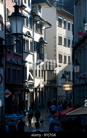 Eine Straße in der Altstadt, Zürich, Schweiz Stockfoto