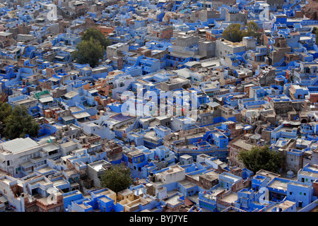 Indien / Radjastan / Jodhpur / Brahman Nachbarschaft Blick auf die blaue Stadt gewidmet Brahma aus Meharanghar Fort Stockfoto