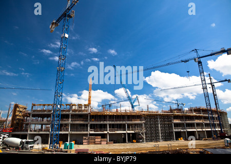 Baustelle des Fußballstadions in Breslau. Vorbereitung auf die Fußball-Europameisterschaft Euro 2012. Stockfoto