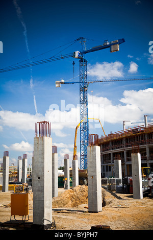 Baustelle des Fußballstadions in Breslau. Vorbereitung auf die Fußball-Europameisterschaft Euro 2012. Stockfoto