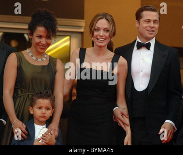 Angelina Jolie, Brad Pitt und Mariane Pearl 2007 Cannes Film Festival Tag 6 - "A Mighty Heart" Premiere Cannes, Frankreich- Stockfoto