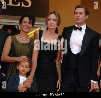 Angelina Jolie, Brad Pitt und Mariane Pearl 2007 Cannes Film Festival Tag 6 - "A Mighty Heart" Premiere Cannes, Frankreich- Stockfoto