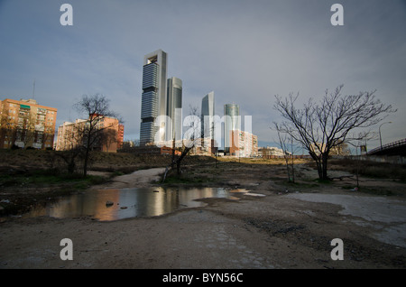 Cuatro Torres Business Area (CTBA) (Spanisch für vier Türme Business Area) Madrid Stockfoto