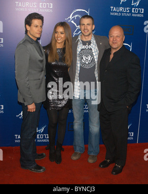 Ioan Gruffudd, Jessica Alba, Chris Evans und Michael Chiklis 2007 Taurus World Stunt Awards statt in den Paramount Studios Fotos Stockfoto