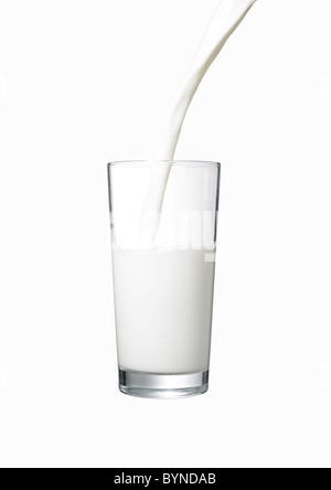 Milch, gegossen Stockfoto