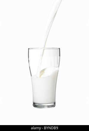 Milch, gegossen Stockfoto