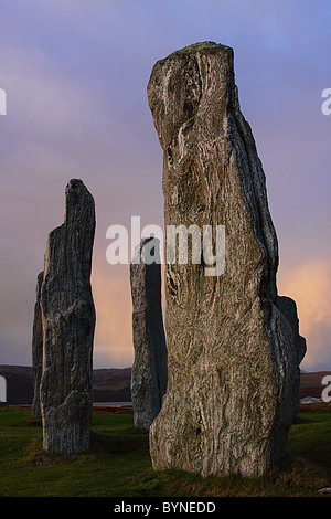 Nahaufnahme Detail der Menhire von Callanish auf der Isle of Lewis Stockfoto