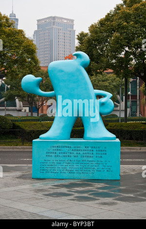 Niedrigen Winkel Überblick Haibo, der 2010 World Expo-Maskottchen in Shanghai Stockfoto