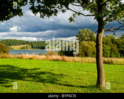 Blick in Richtung Carsington Wasser ein großes Reservoir dient den englischen Midlands in der Nähe von Wirksworth in Derbyshire Dales Großbritannien Stockfoto