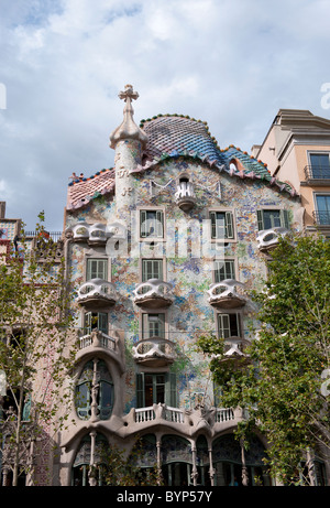 Casa Batllo, entworfen von Antoni Gaudi Barcelona Spanien Stockfoto