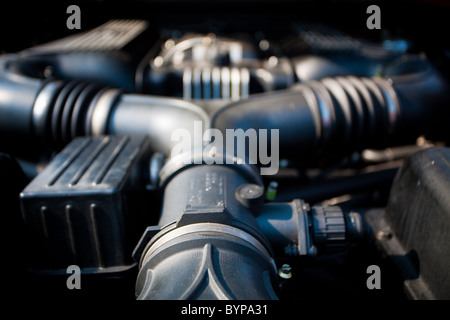 Nahaufnahme von Ferrari F355 Motor Stockfoto