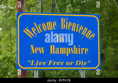 Willkommen bei USA, New Hampshire, New-Hampshire Zeichen Stockfoto