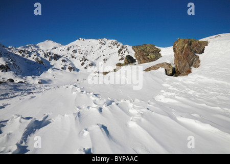 Winterlandschaft der Berge in Österreich, Hochzillertal, Europa Stockfoto