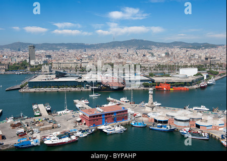 Stadt und Hafen Übersicht Barcelona Spanien Stockfoto