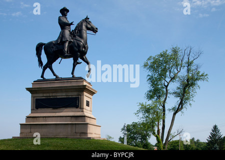USA, Pennsylvania, Gettysburg, Statue der US-Armee Generalmajor Winfield Scott Hancock, Teil des Civil War Memorial Stockfoto