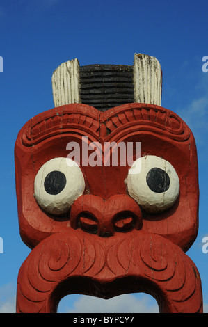 Maori Skulpturen in Neuseeland Stockfoto