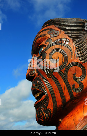 Maori Skulpturen in Neuseeland Stockfoto