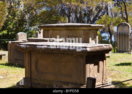 Friedhof auf der Insel der Toten, Port Arthur, Tasmanien.  Heute einer der wichtigsten Touristenattraktionen Australiens. Stockfoto