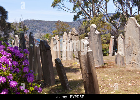 Friedhof auf der Insel der Toten, Port Arthur, Tasmanien.  Heute einer der wichtigsten Touristenattraktionen Australiens. Stockfoto