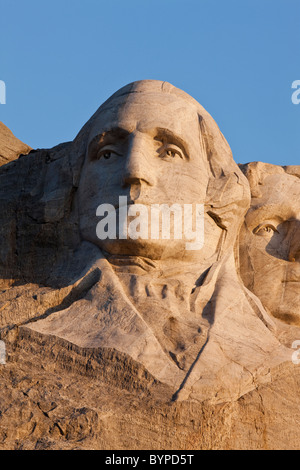 USA, South Dakota, Mount Rushmore National Monument, close-up of George Washington Gesicht am Berg in den Black Hills Stockfoto