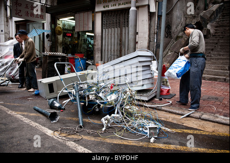 Metall und Papier-recycling-Unternehmen in Hongkong. Stockfoto
