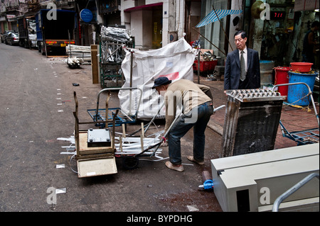 Metall und Papier-recycling-Unternehmen in Hongkong. Stockfoto