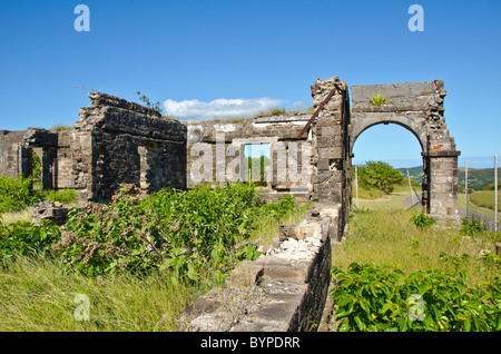 Antigua-Blockhaus-Festung Ruinen Touristenattraktion und Landausflug Stockfoto