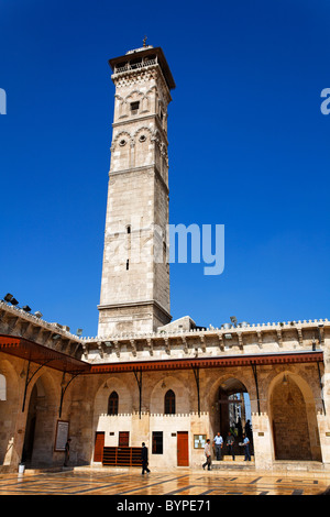 Das Minarett der großen Moschee in Aleppo, Syrien Stockfoto