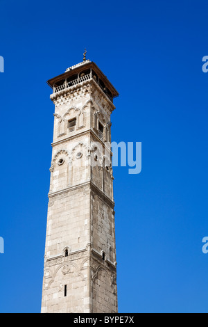 Das Minarett der großen Moschee in Aleppo, Syrien Stockfoto