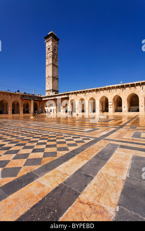 Der Innenhof der großen Moschee in Aleppo, Syrien Stockfoto