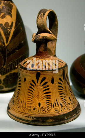 Öl Flasche Korinther Korinth Griechenland griechische Keramik Steingut 570 v. Chr. Terrakotta Stockfoto