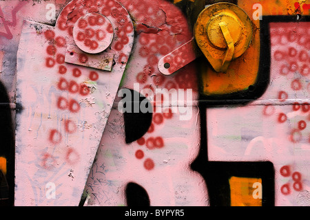 Graffiti an der Wand. Stockfoto