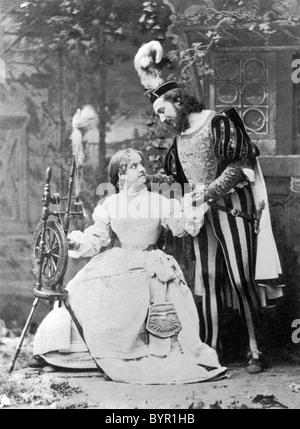 ADELINA PATTI (1843-1919) französische Opern Koloratursopran als Marguerite in "Faust" mit Giovanni Mario im Juli 1864 Stockfoto