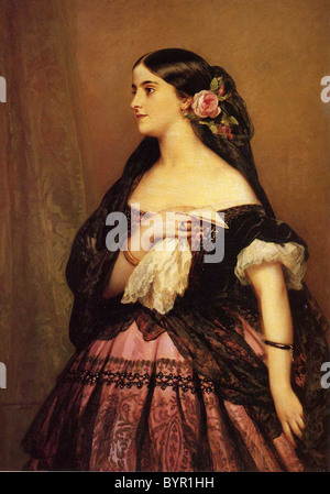 ADELINA PATTI (1843-1919) französische Opern Koloratursopran in einem Gemälde von Franz Winterhalter im Jahre 1862 Stockfoto