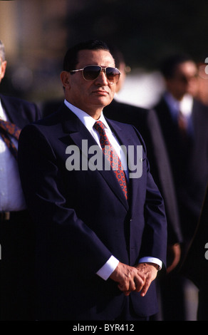 PRÄSIDENT HOSNI MUBARAK, DER 1990ER JAHRE. COPYRIGHT FOTO VON BARRY IVERSON Stockfoto